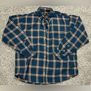 Eddie Bauer Men's Blue Plaid Shirt - L